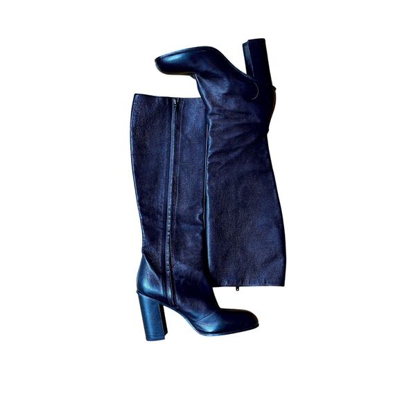 Lanvin Black Leather Knee High Boot - Picture 1 of 5